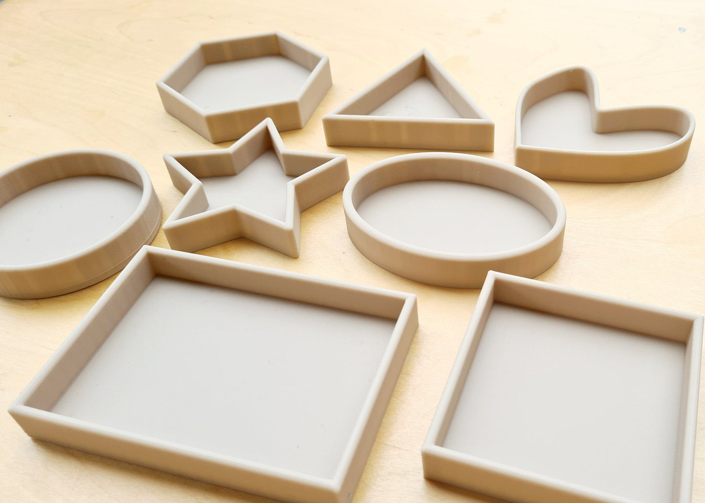 Mini Shapes Play Trays in beige