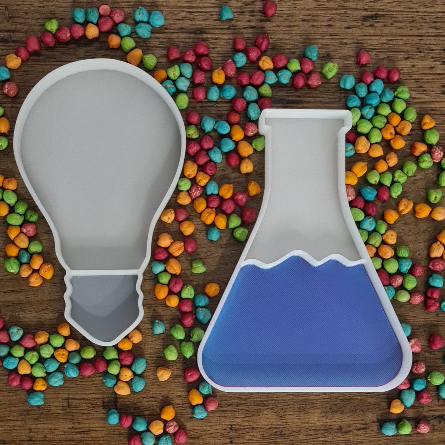 Science Play Trays 2 pack - Beaker & Glow in the dark light globe