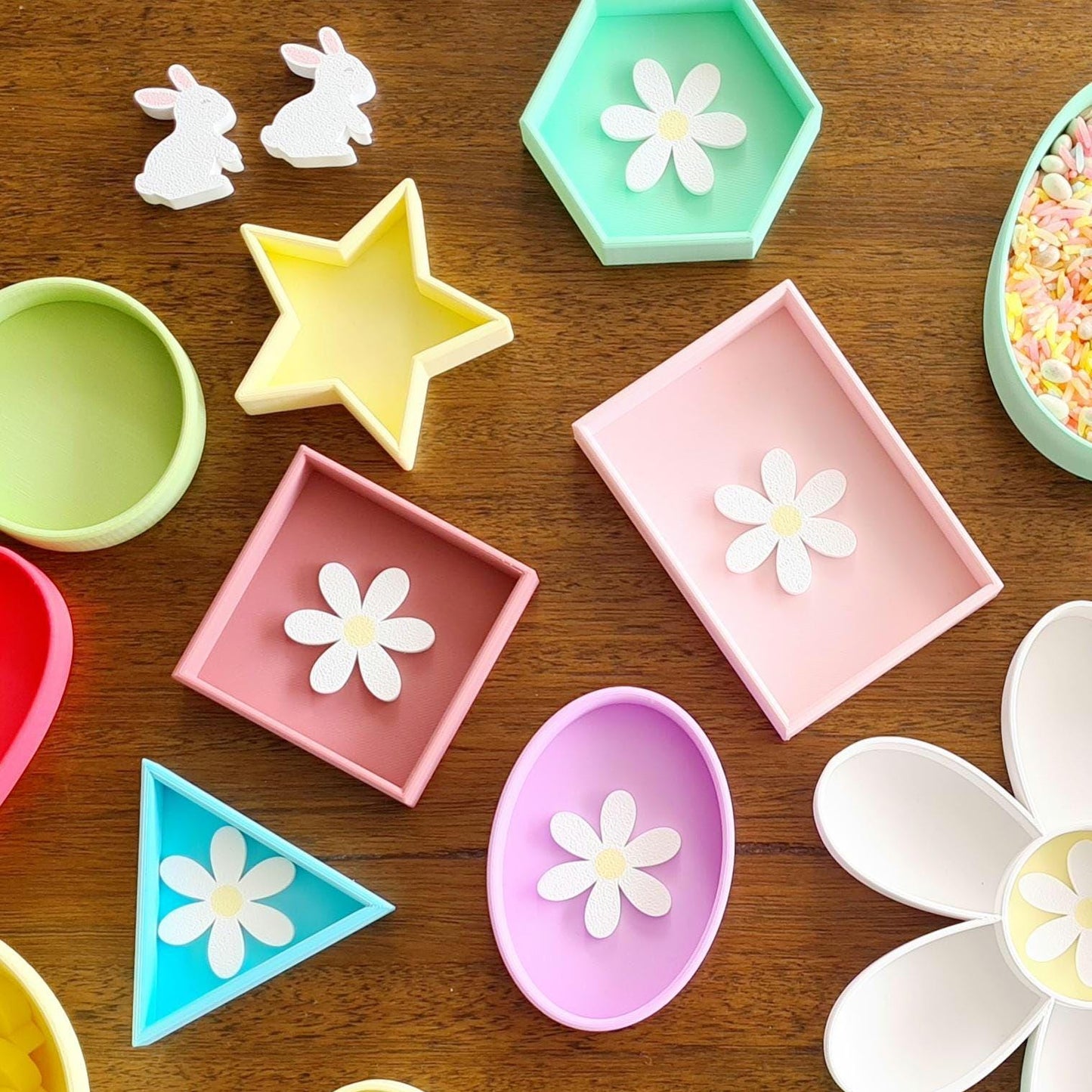 Mini Shapes Play Trays in colour