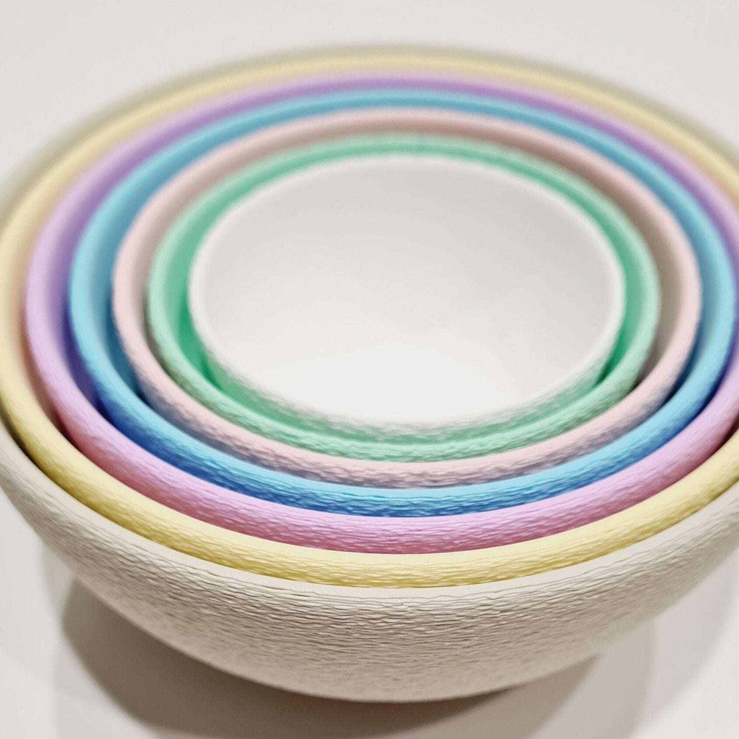 Pastel Textured Stacking Play Bowls