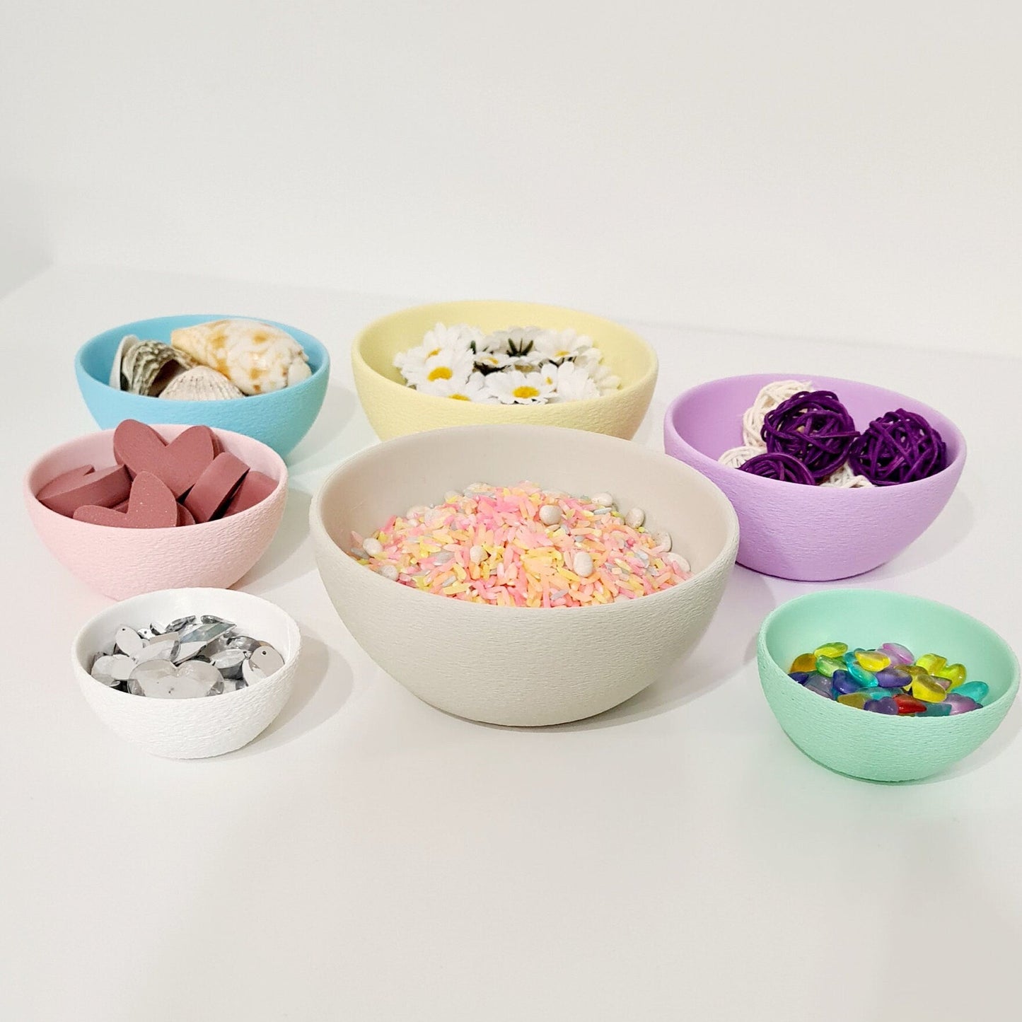 Pastel Textured Stacking Play Bowls
