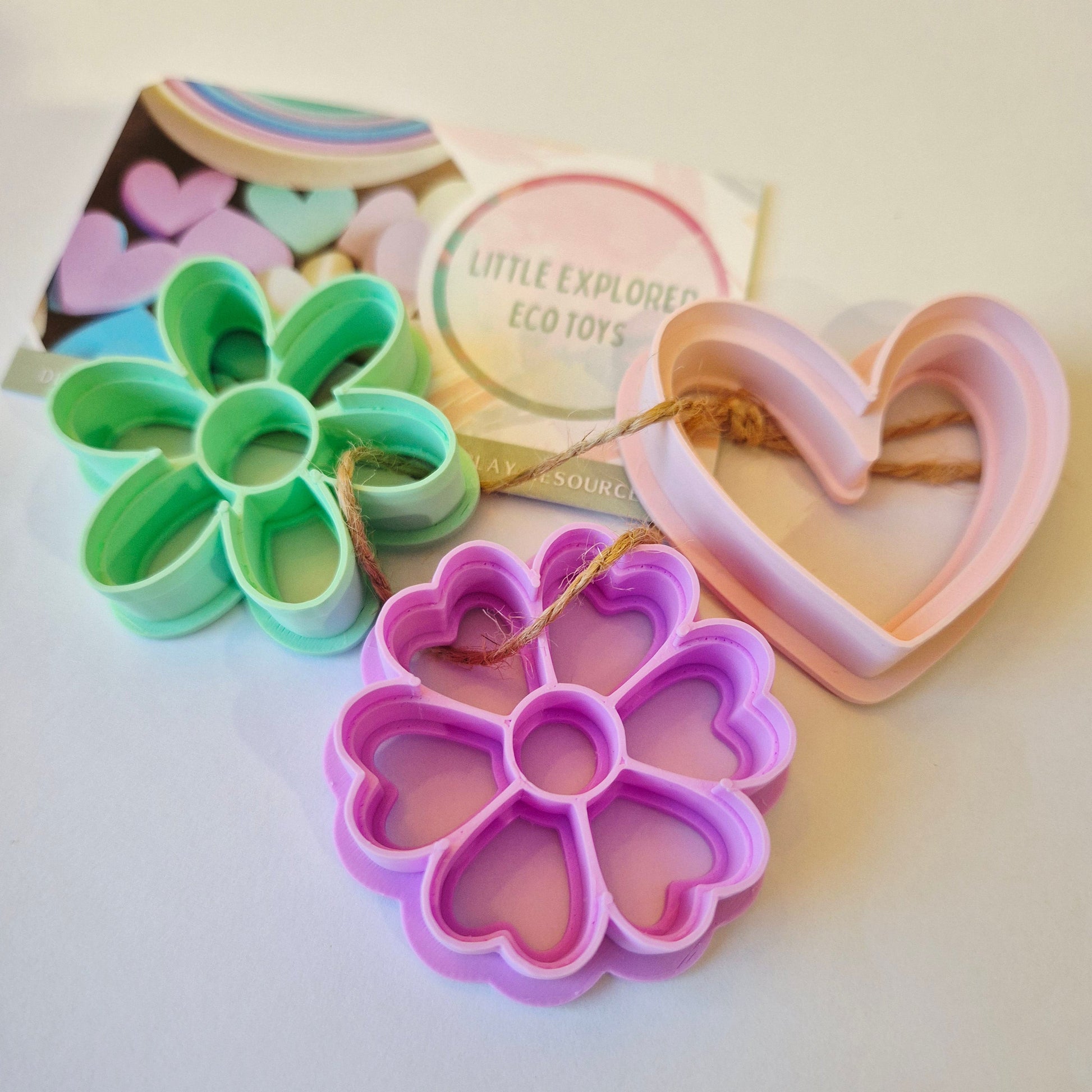Cute Trio of Eco Mini Cutters - Flowers and Heart