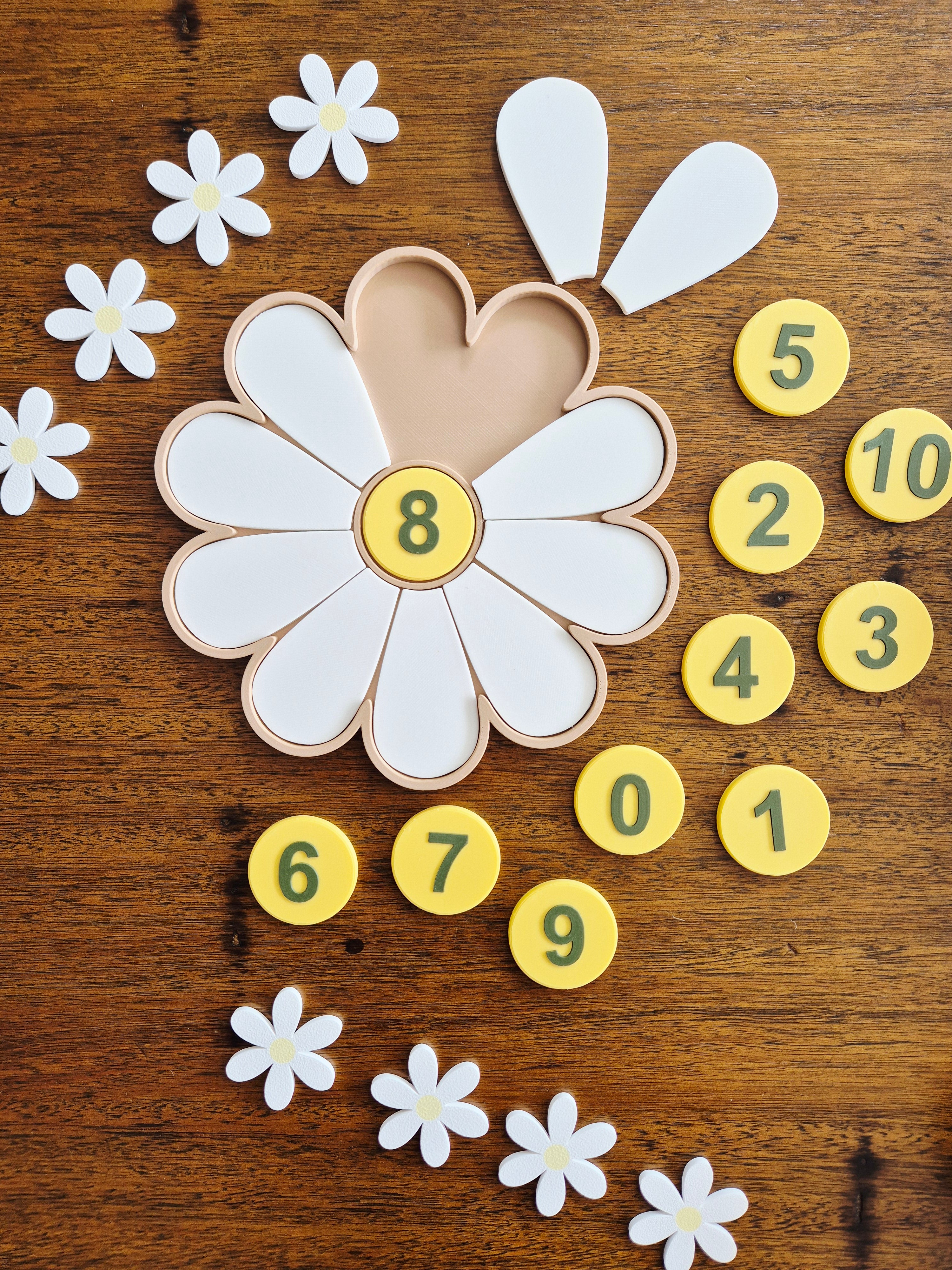 Counting Flower Petal Play Tray Set – Little Explorer Eco Toys