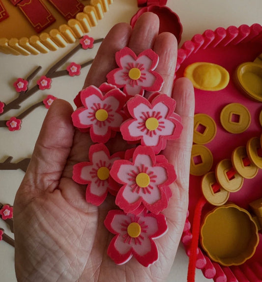 Cherry Blossom Counters 10pcs - Chinese New Year