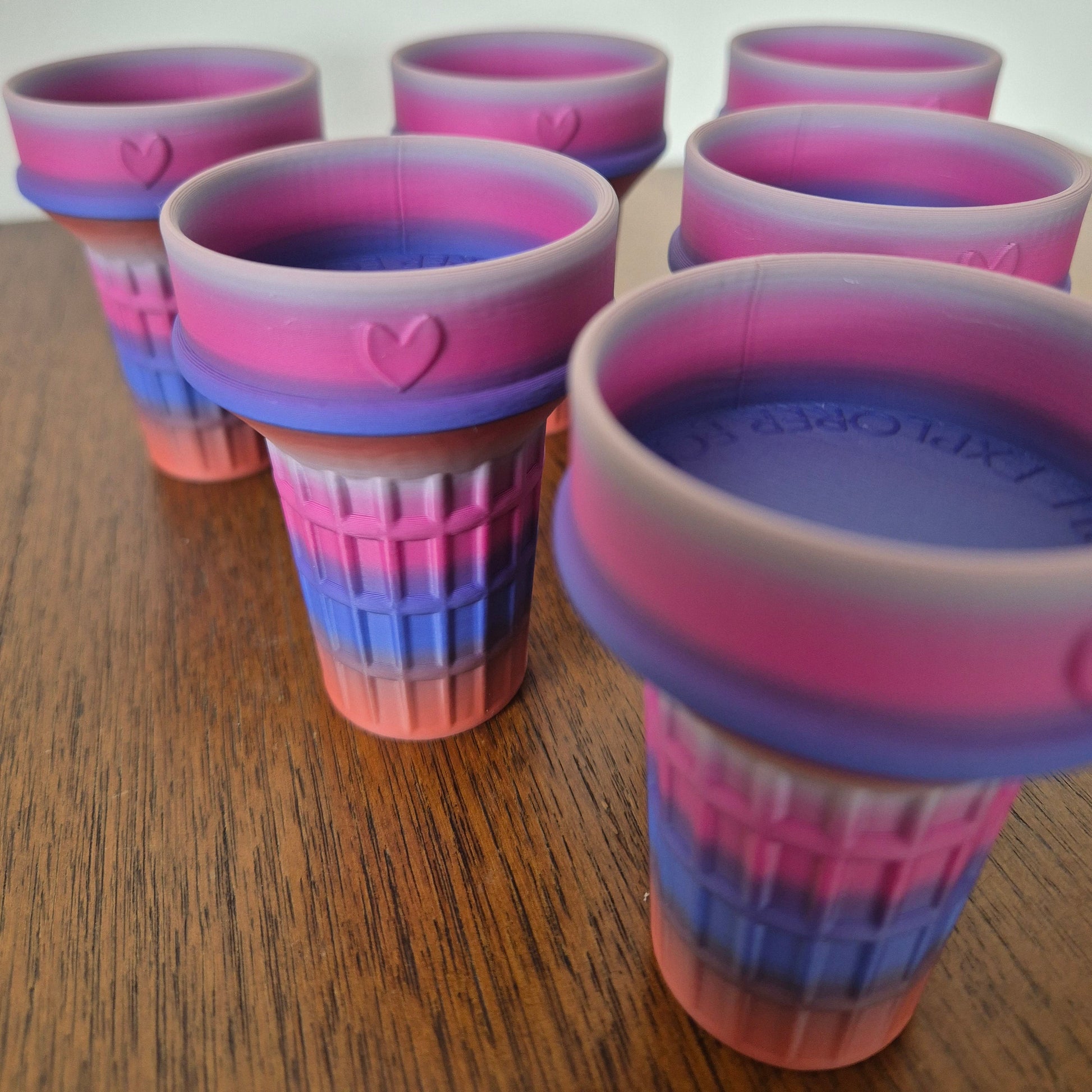 Warm sunset coloured ice cream cone molds for sensory play