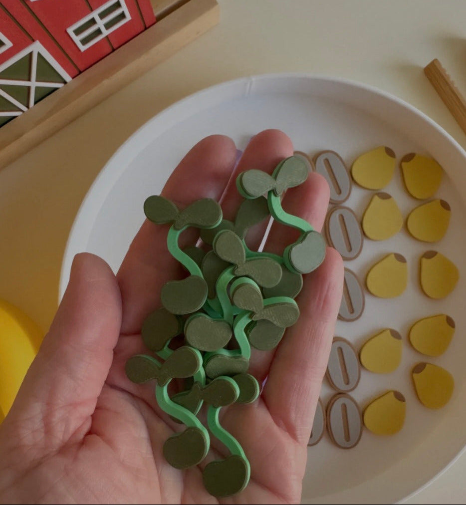 Feed the Bunny sensory play tube with 20pcs garden feast