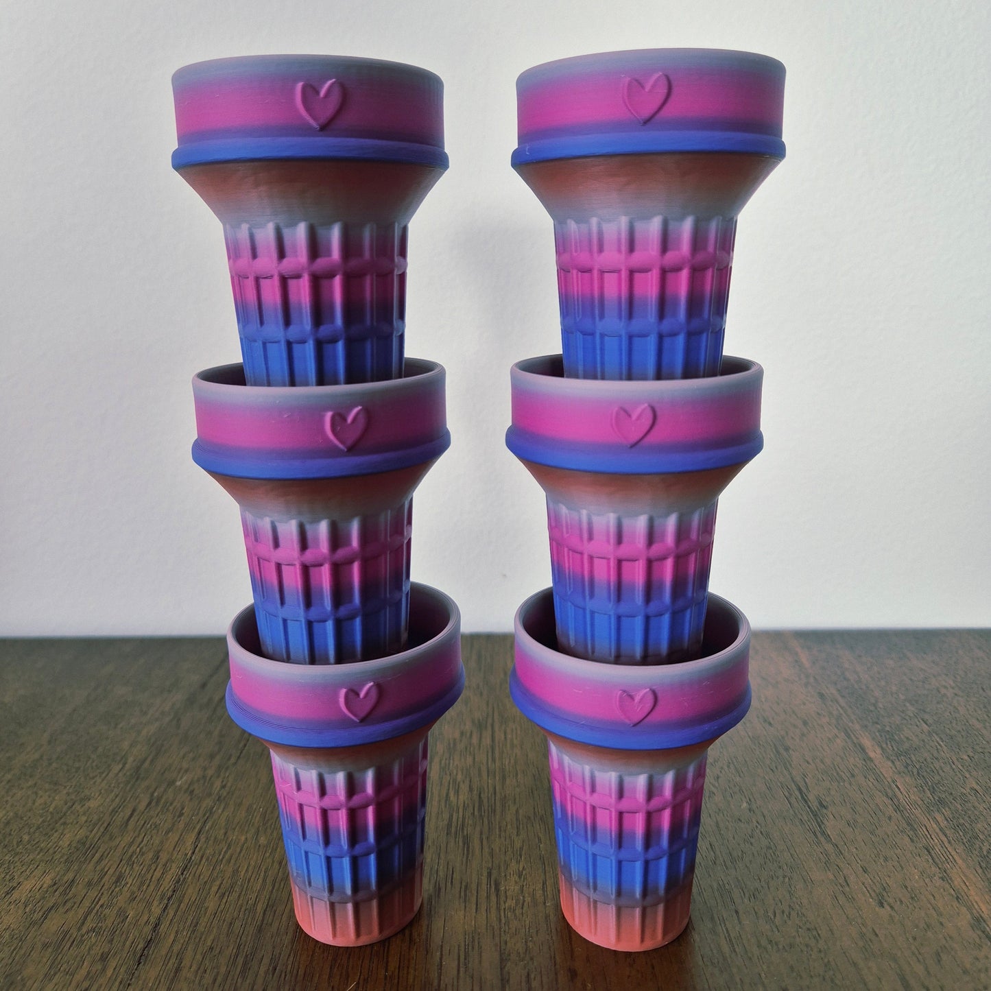 Warm sunset coloured ice cream cone molds for sensory play