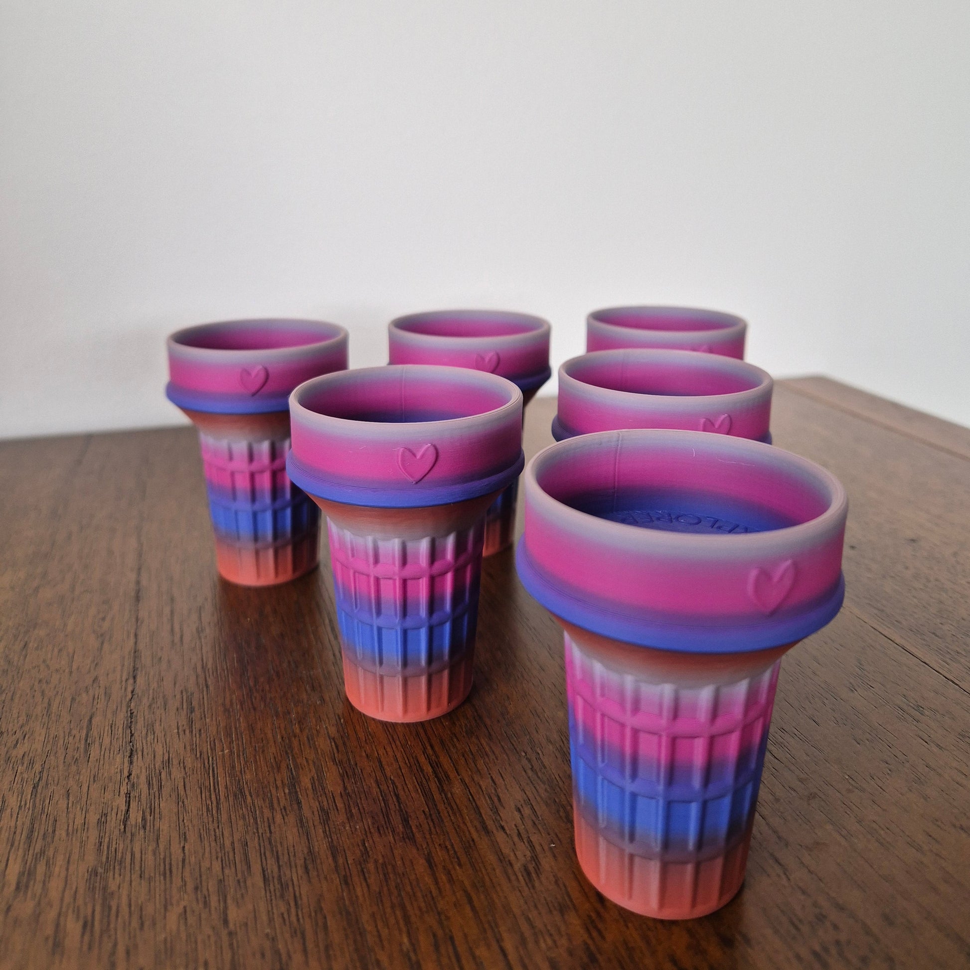 Warm sunset coloured ice cream cone molds for sensory play