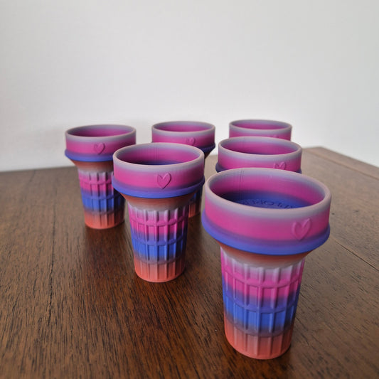 Warm sunset coloured ice cream cone molds for sensory play